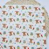 Tela de hilo de doble capa crepé para ropa de bebé y niño, pijamas de tela con estampado de dibujos animados de oso y cereza, gasa de algodón de doble capa