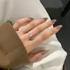 Anillo de plata de ley S925 transfronterizo para mujer, incrustado con circón 5A corte abuela, anillo Joker de personalidad exquisita japonesa y coreana, venta al por mayor