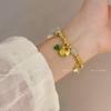 Pulsera con Hebilla Ping An de Imitación Jade Estilo Antiguo Recubierta Exquisita Estilo Chino Calabaza Pequeña Gordita Pulsera Colgante Tono de Sonido Nuevo