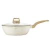 Panela Revestida com Pedra Maifan e Fundo Composto, Frigideira Antiaderente, Frigideira para Fogão Elétrico, Wok Multifuncional, Panela de Cozinha Durável, Fogão de Indução