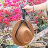 Boné de sol pequeno e fresco para primavera e verão, cordão de couro para boné, acessório de viagem, boné de sol jeans, pingente portátil, belos acessórios para fotos