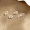 Plata de ley 925 tapón de silicona para la oreja tapón de oreja de hamburguesa pendientes de tapa pendientes transparentes anticaída pendientes DIY accesorios de joyería
