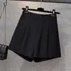 2026 nuevos shorts casuales de moda de verano ligeros, fluidos, estilo traje, de cintura alta, adelgazantes, pierna ancha, shorts negros de línea A
