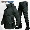 Traje de trabajo transfronterizo para hombre, primavera y otoño, resistente al desgaste y a la rotura, chaqueta de caza funcional táctica, chaqueta para exteriores para hombre