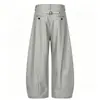 Calça listrada estilo "old money" americano para homens e mulheres, calça casual curva drapeada vintage para primavera e outono, calça de terno para o dia a dia de corte solto