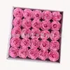Manta de Seis Capas Cabeza Grande de Rosa Flor de Jabón Artificial Regalo del Día de San Valentín