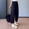 Calça Cargo Casual Emagrecedora de Cintura Alta Verão Cordão Nove Pontos Perna Reta Punho Duas Formas de Usar Calça Esportiva para Mulheres G0720Z