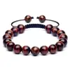 Amazon Venta Caliente Transfronteriza Pulsera de Piedras Naturales Hecha a Mano Ágata Negra Ojo de Tigre Joyería para Hombre en Stock Al Por Mayor