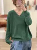 Suéter Pulóver Nuevo de Cuello Redondo para Otoño/Invierno 2026, Color Sólido, Diseño Casual, Manga Larga, Suéter de Punto Holgado para Mujer