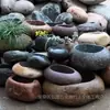Lavabo de piedra natural ecológico original cálamo carnoso hierba de cobre moneda piedra original acuario creativo lavabo de narciso maceta Zen