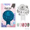 Plantilla de impresión de uñas de nuevos productos transfronterizos DIY Película Azul redonda multifuncional impresión de uñas esmalte de uñas placa de acero pintada
