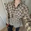 Exportação Transfronteiriça de Roupas Femininas Europeias e Americanas Novo Estilo de Moda 2026: Conjunto de Três Peças com Xale, Cintura de Amarrar e Camisa de Manga Longa Xadrez