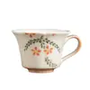 Jingdezhen Cerâmica Floral Pintada à Mão Gong Dao Bei Renda Retrô Mar de Chá Servidor de Chá Conjunto de Acessórios para Chá Gongfu Conjunto com Caixa de Presente