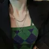 Cadena de collar con colgante de oso alfabético japonés y coreano para otoño/invierno, cadena hip-hop de estilo ins de moda para suéteres, accesorio decorativo para hombres y mujeres