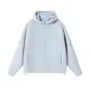 Otoño e Invierno 380g Patrón de Diamantes Tejido de Doble Cara Estilo Deportivo Funcional Cárdigan Sudadera con Capucha Ropa de Trabajo para Equipo con Estampado de Logo Peso Pesado