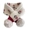 Bufanda para Bebé Otoño e Invierno Bufanda para Niños Linda Tejida Jacquard Bola de Piel Cuello Cálido Grueso para Niños y Niñas