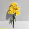 Ramo de Crisantemos Artificiales de Siete Cabezas para Ofrendas en Tumbas, Flores de Seda para Exhibición, Ramo Especial de Flores Artificiales para Rituales de Qingming
