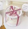 Caja Redonda Transparente para Pastel de Cumpleaños con Ventana Elevada, Caja de Empaque para Regalo de Flores y Snacks, Caja para Llevar Postres y Pasteles