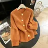 Ropa de Mujer de Gama Alta y Lujo Ligero de Shenzhen Estilo Suave Cárdigan de Punto con Cuello Redondo 2026 Otoño/Invierno Suéter Abrigo Estilo Perezoso