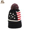 Gorro de Lana Tejido con Patrón de Bandera Americana Gorro Cálido de Invierno Gorro de Tejer Mxm-37 Parte Superior Redonda Casual Versátil