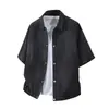 Marca Tendência High Street Americana Top Casual Tendência Manga Curta Solta Camisa 2026 YUANTGONGCHANG