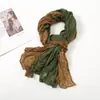 Cachecol Torcido de Primavera e Outono Plissado Simples Combina com Tudo Cachecol de Seda Estilo Coreano Comércio Exterior Xale Floral Cachecol de Fio Bali Cachecol Feminino
