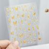 Laser Ouro e Prata Líquido Borboleta Nail Art Adesivo Japonês Doce Simples Grande Borboleta Transparente Plástico Unha Remendo