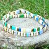 Pulseras Tejidas a Mano con Cuentas Tila Pull-Up y Cuentas de Arroz Estilo Playa Europeo y Americano Estilo Ins Pulseras de Pareja Que No Se Desvanecen