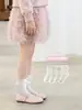 Meias 3/4 Brancas de Renda Estilo Ballet com Laço para Meninas, Sem Costura, Algodão Respirável, Absorventes de Suor, Cobertura para os Pés