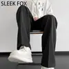 Pantalones casuales de pierna ancha rectos para hombre, de color liso, con caída, ligeramente acampanados, corte curvo, para personas altas, pantalones largos simples