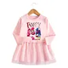 Vestido de Niña Estilo Nuevo Primavera y Otoño Versión Coreana 2026 Dibujos Animados Manga Larga Falda de Malla para Bebé Elegante Vestido de Princesa