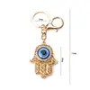 Llavero de Aleación Mano de Fátima Ojo del Diablo Palma Ojo Azul de la Suerte Accesorio Colgante Amazon Transfronterizo