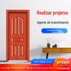 Porta de sala à prova de som estilo europeu, porta de partição interna de luxo, porta de casa, porta de carvalho interna