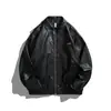 YANSANXIA Marca Americana da Moda de Rua Jaqueta de Couro PU Retrô para Motociclista Masculina Malandro Bonito Gola Lapela Jaqueta de Couro Roupa Exterior JK452