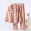 Pijama de Pareja para Hombre y Mujer, Nuevo Estilo Primavera y Otoño, Cuadros 100% Algodón Puro, Conjunto Sencillo y Holgado de Ropa para el Hogar