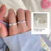 Anillo de Pareja de Gatito y Cachorro Lindos de Plata de Ley S925 Estilo Normcore Anillo Versátil Joyería de Mano Nueva de Nicho Femenino Lujo Accesible
