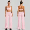 Conjunto de roupa de yoga transfronteiriço com lindo top esportivo com decote halter nas costas, conjunto de roupa casual de corrida e fitness para esportes ao ar livre de secagem rápida