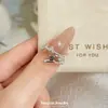Anillo de Zirconia Irregular Microincrustada de Gama Alta con Apertura Ajustable, Estilo Minimalista de Lujo Ligero, Anillo de Zirconia con Diseño de Nicho