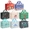 Novas Sacolas de Compras de Natal, Sacolas de Presente Personalizadas em Papel Kraft, Sacolas Tote para Embalagem de Frutas da Paz com Opção de Impressão de Logo