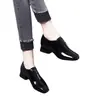 Zapatos de mujer, nueva colección de otoño 2026, charol brillante, mocasines de corte profundo, tacón medio, zapatos de mujer para primavera/otoño, zapatos pequeños de piel