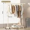 Secador simple de pie para dormitorio del hogar, tendedero móvil, poste de secado interior, perchero de una sola barra para ropa y sombreros de dormitorio