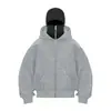Moda Masculina Europea y Americana Transfronteriza Nueva Primavera y Otoño Sudadera Gruesa de Doble Capa con Capucha de Doble Capucha y Camisa con Cremallera de Doble Cuello