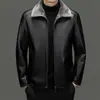 Rebaja Caliente Chaqueta de Cuero para Hombre con Forro de Felpa y Chaqueta de Cuero Gruesa Forrada de Piel para Papá Ropa de Invierno para Personas de Mediana Edad y Mayores Chaqueta de Cuero Caliente
