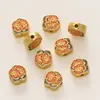 Accesorios de Flor de Cumpleaños Doce Estilo Chino Cuentas de Flor Perforadas DIY Goteo de Color al Óleo Peonía Flor de Durazno Flor de Ciruelo Adornos Colgantes