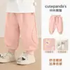 Pantalones de forro polar Kaka Panda para niños, pantalones deportivos para niños, ropa de invierno, pantalones largos de otoño e invierno para niñas, pantalones de chándal de invierno para bebé