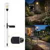 Lámpara de césped de filamento de tungsteno solar, lámpara decorativa de ambiente para jardín exterior, lámpara de patio, lámpara de montaje en suelo, luz nocturna a prueba de lluvia para villa