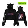 Fuente transfronteriza isla de construcción top corto de lino sudadera con capucha de dos piezas falsas suéter para mujer otoño orejas de gato ropa de mujer