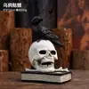 Halloween Resina Calavera Yoga Forma de Meditación Negro y Blanco Escritorio Sala de Estar Adornos de Resina Gordos Manualidades Decorativas