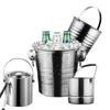 Ventas Directas de Fábrica Cubitera de Acero Inoxidable Engrosado Cubitera para Cerveza Ktv Bar Bolso para Champagne Doble Capa Simple Capa Cubitera