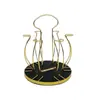 Soporte para Vasos de Agua de Hierro Forjado para el Hogar, Estante Redondo con Forma de Tambor para Escurrir Vasos, Estante Giratorio de Almacenamiento para Vasos de Lujo Ligero, Estante Invertido para Vasos de Vidrio